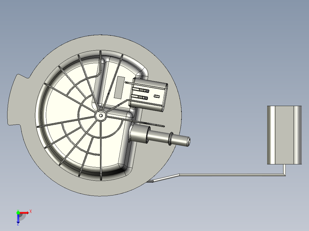 无刷电机式汽车电子燃油泵俯视图