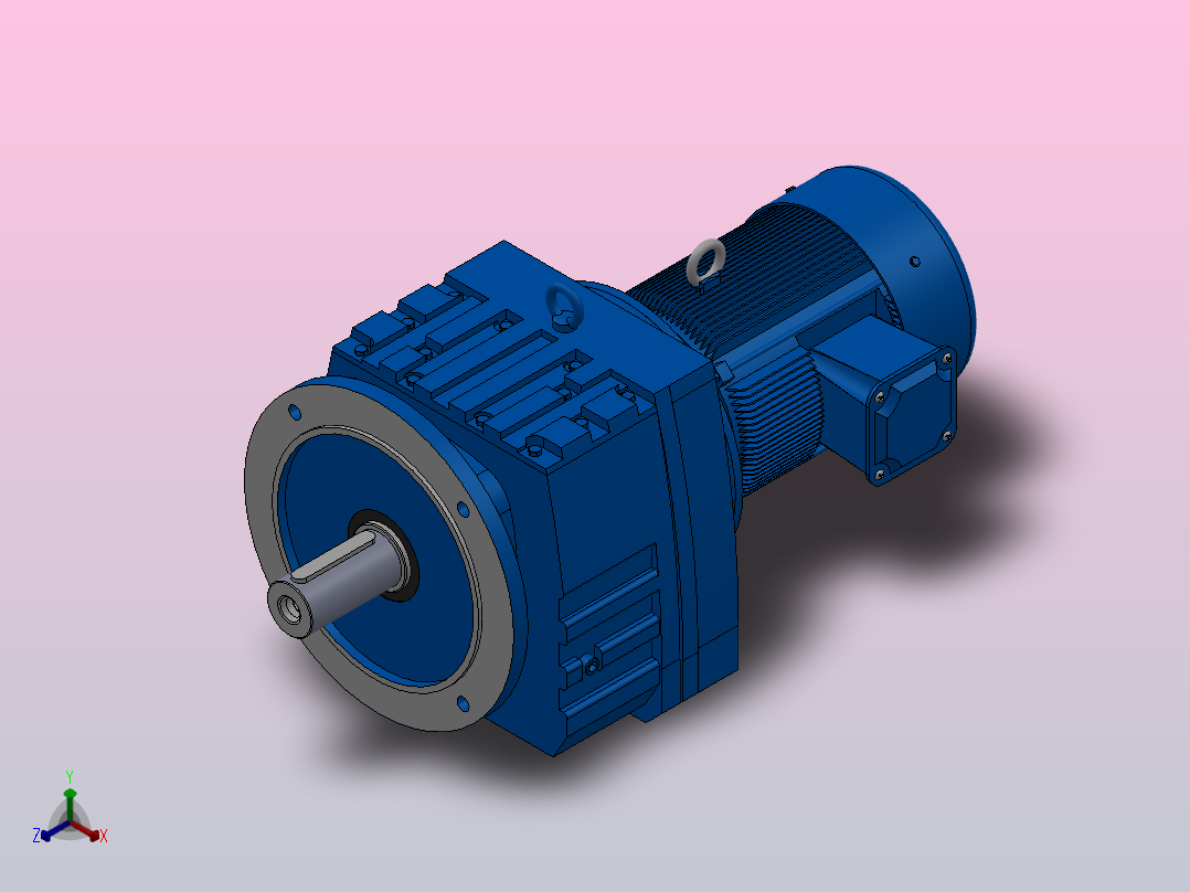 RF87法兰轴伸式安装斜齿轮减速机RF87-Y1.5-4P-90L-M1-0°-Φ300主视图