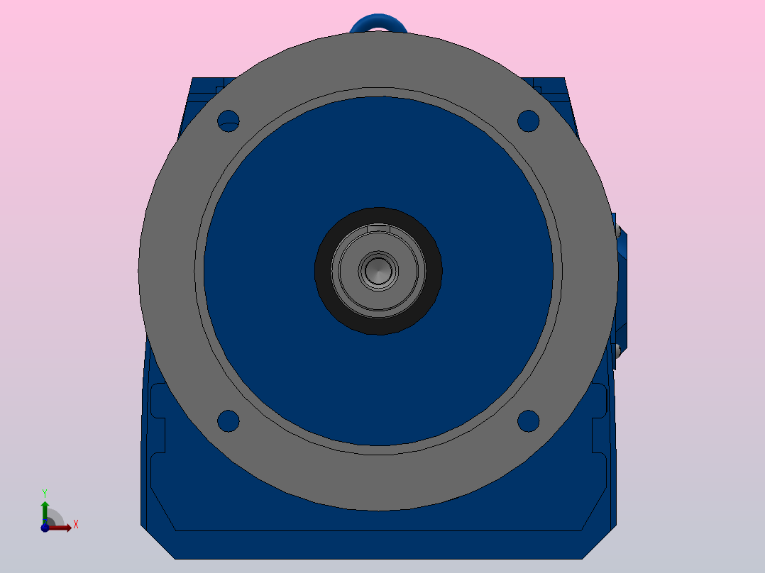RF87法兰轴伸式安装斜齿轮减速机RF87-Y1.5-4P-90L-M1-0°-Φ300前视图