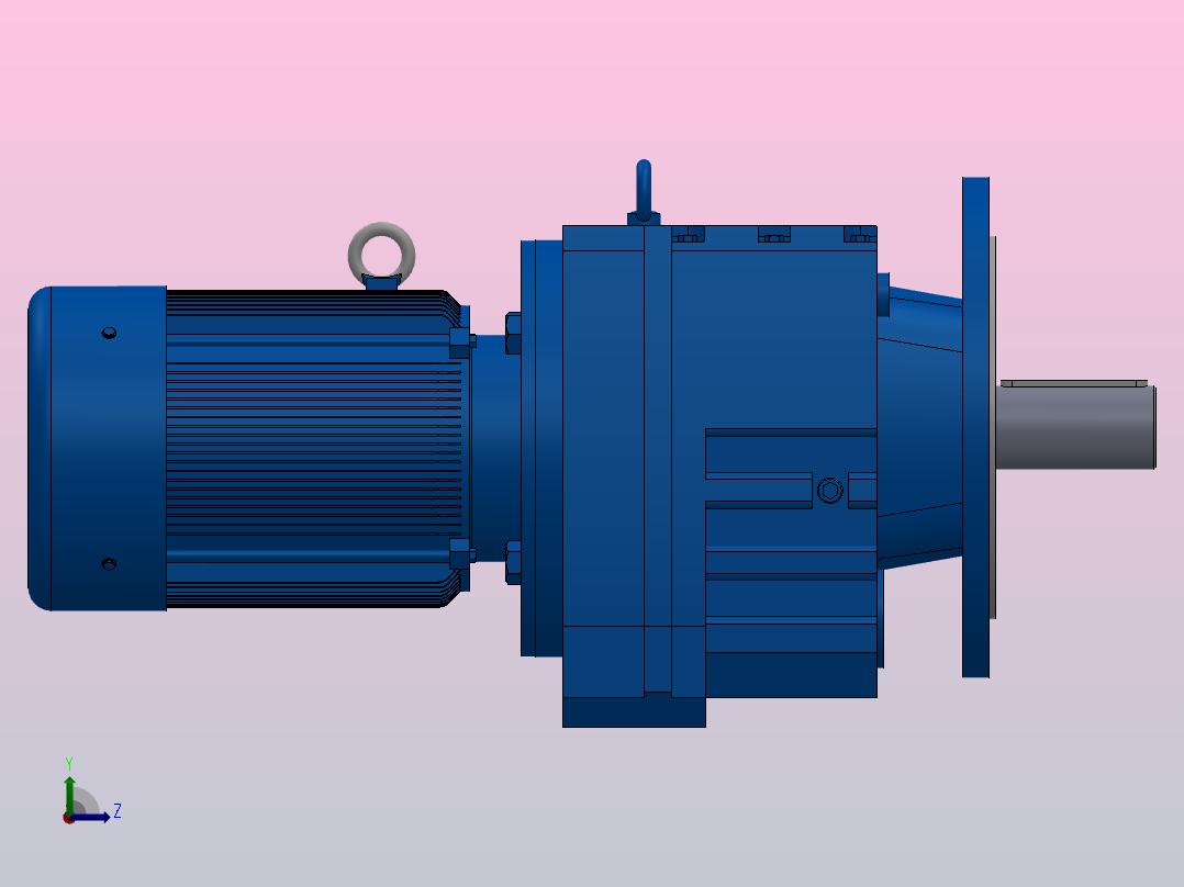 RF87法兰轴伸式安装斜齿轮减速机RF87-Y1.5-4P-90L-M1-0°-Φ300左视图