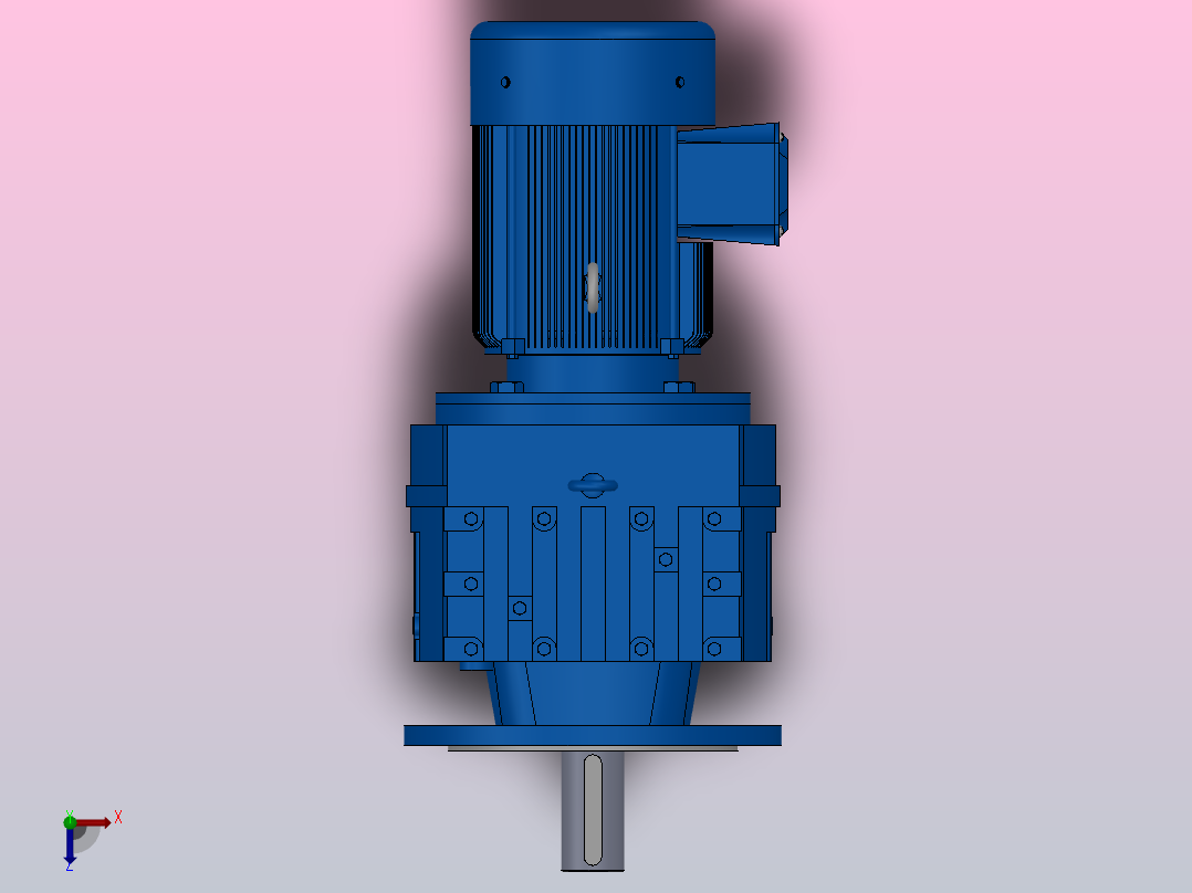 RF87法兰轴伸式安装斜齿轮减速机RF87-Y1.5-4P-90L-M1-0°-Φ300俯视图