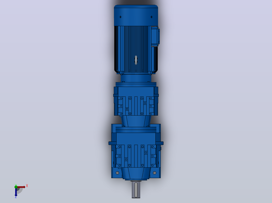 R37R17底脚轴伸式安装组合型斜齿轮减速机R37R17-Y0.25-4P-71-M1-0°俯视图