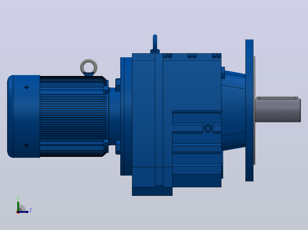 RF87法兰轴伸式安装斜齿轮减速机RF87-Y0.75-4P-80-M1-0°-Φ300左视图