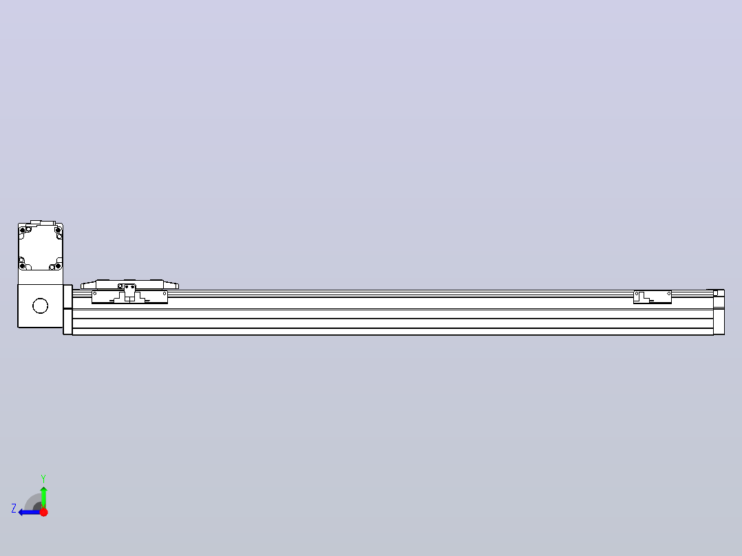 机器人皮带驱动直线轴TPA-GCB-80-P60-L700-LU-M20-N3右视图