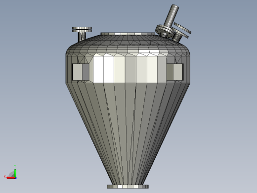 配有法兰的3D容器后视缩略图