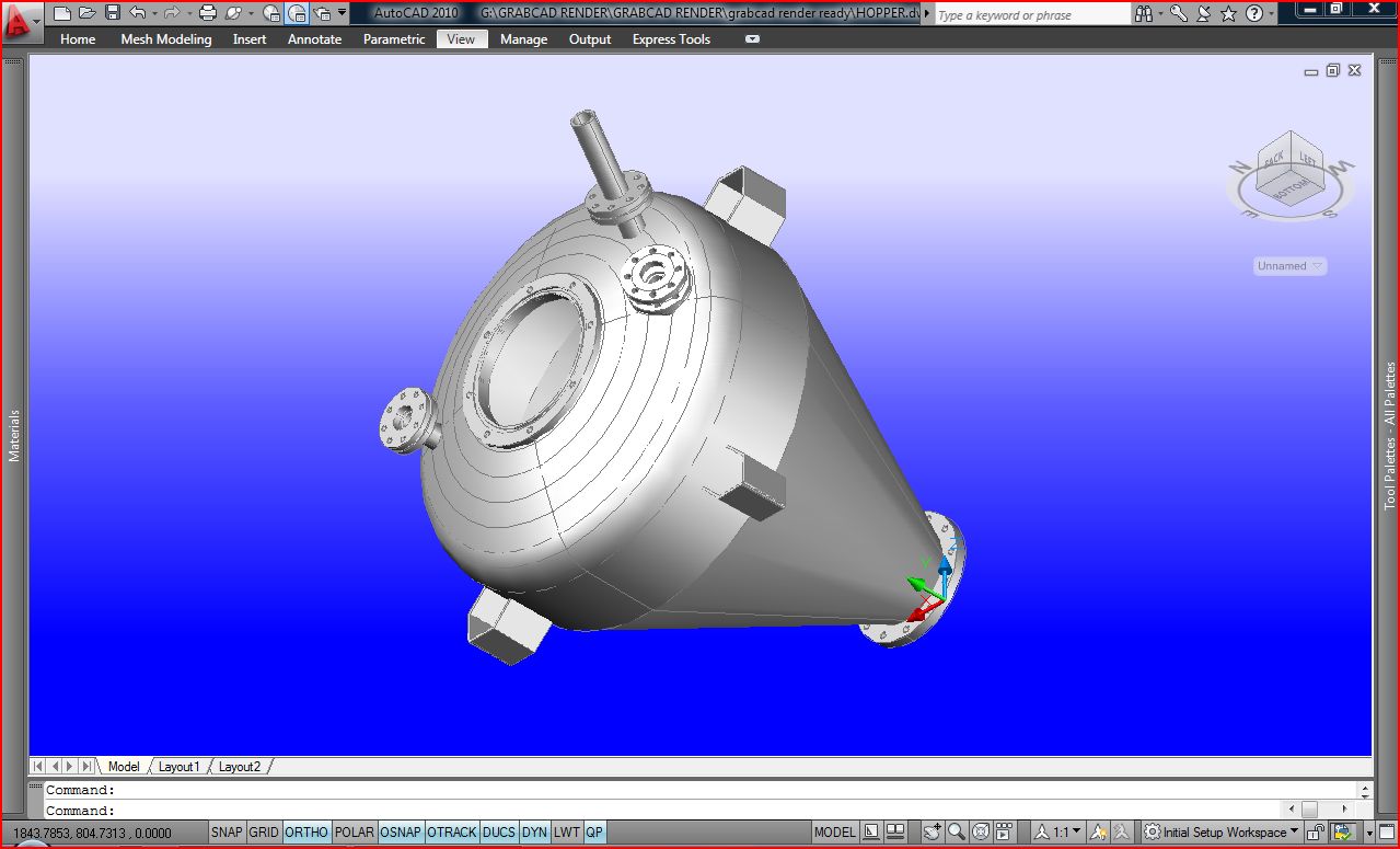 配有法兰的3D容器