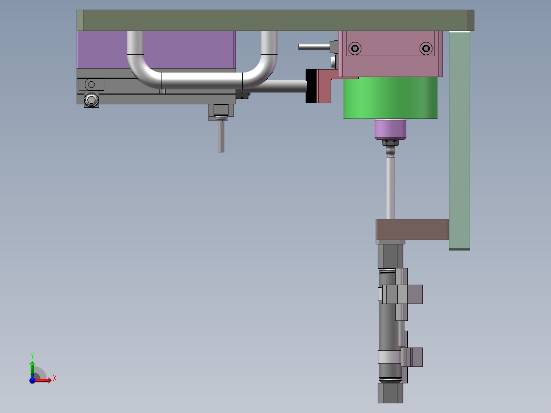 气动冲压工装（SW14可编辑）前视图