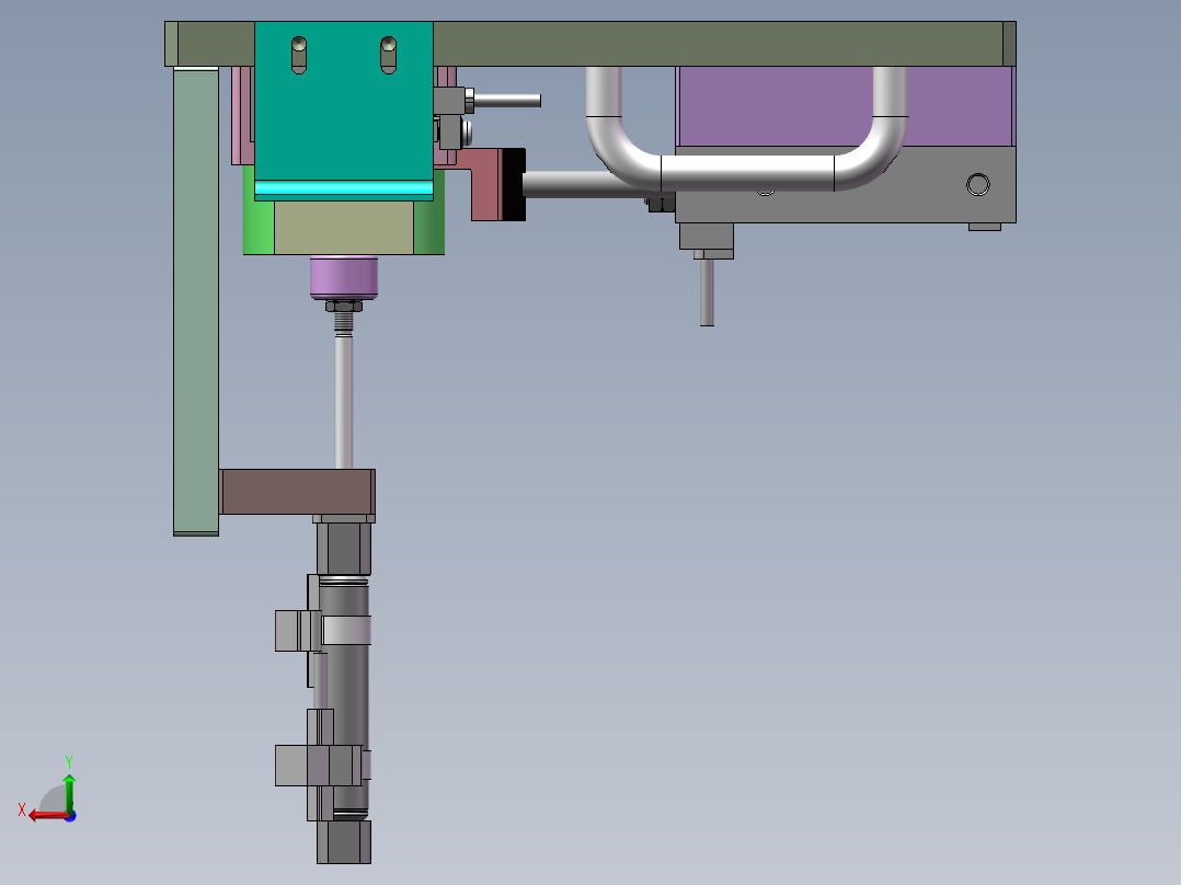 气动冲压工装（SW14可编辑）后视图