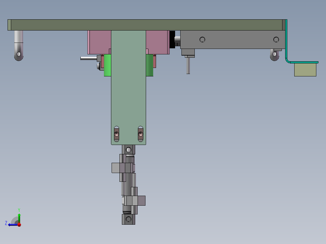 气动冲压工装（SW14可编辑）右视图
