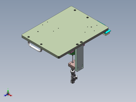 气动冲压工装（SW14可编辑）正等轴测缩略图