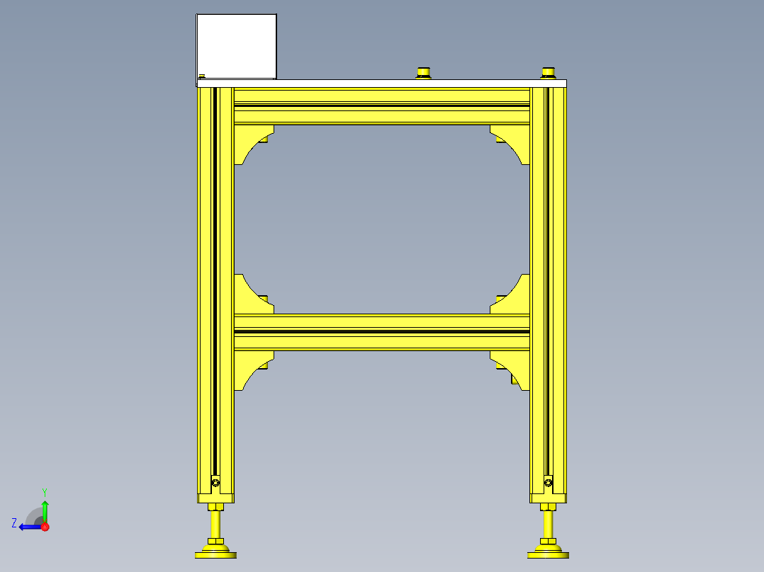 使用马达＆链条的滚轮传送带右视图