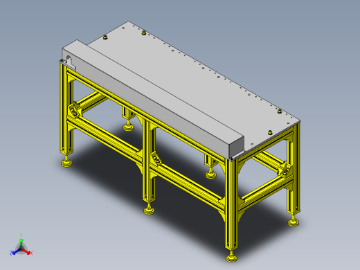使用马达＆链条的滚轮传送带正等轴测缩略图