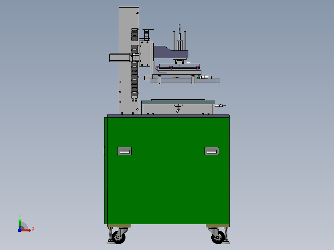 丝印机 3D图纸 机械设备 平面丝印机 3D模型图纸文件素材前视图