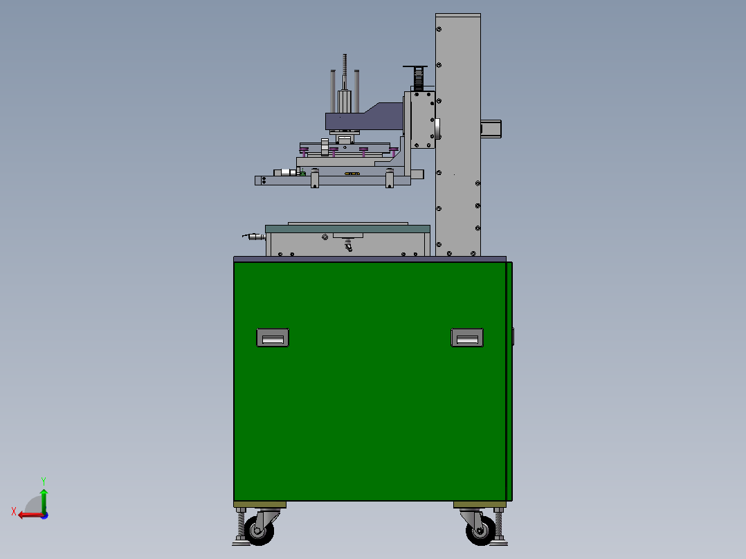 丝印机 3D图纸 机械设备 平面丝印机 3D模型图纸文件素材后视图