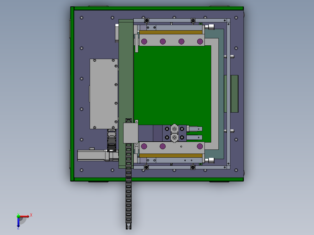 丝印机 3D图纸 机械设备 平面丝印机 3D模型图纸文件素材俯视图