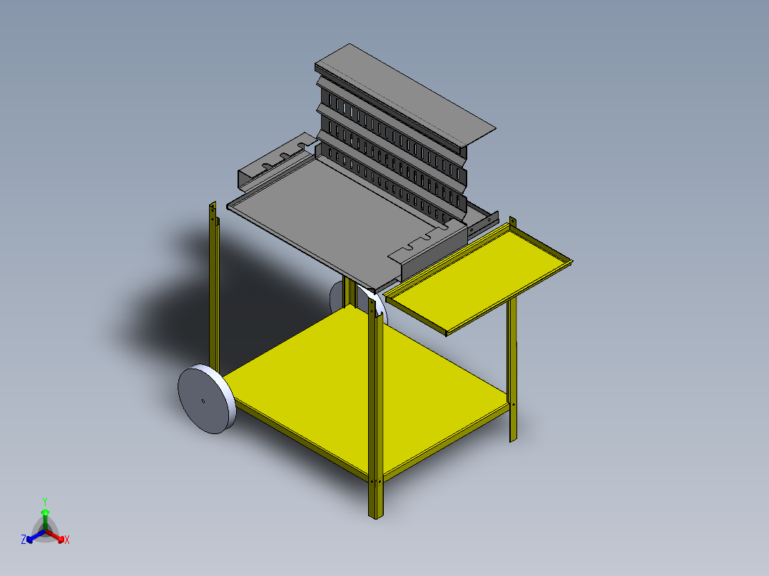 solidworks 户外烤架3D设计图正等轴测图