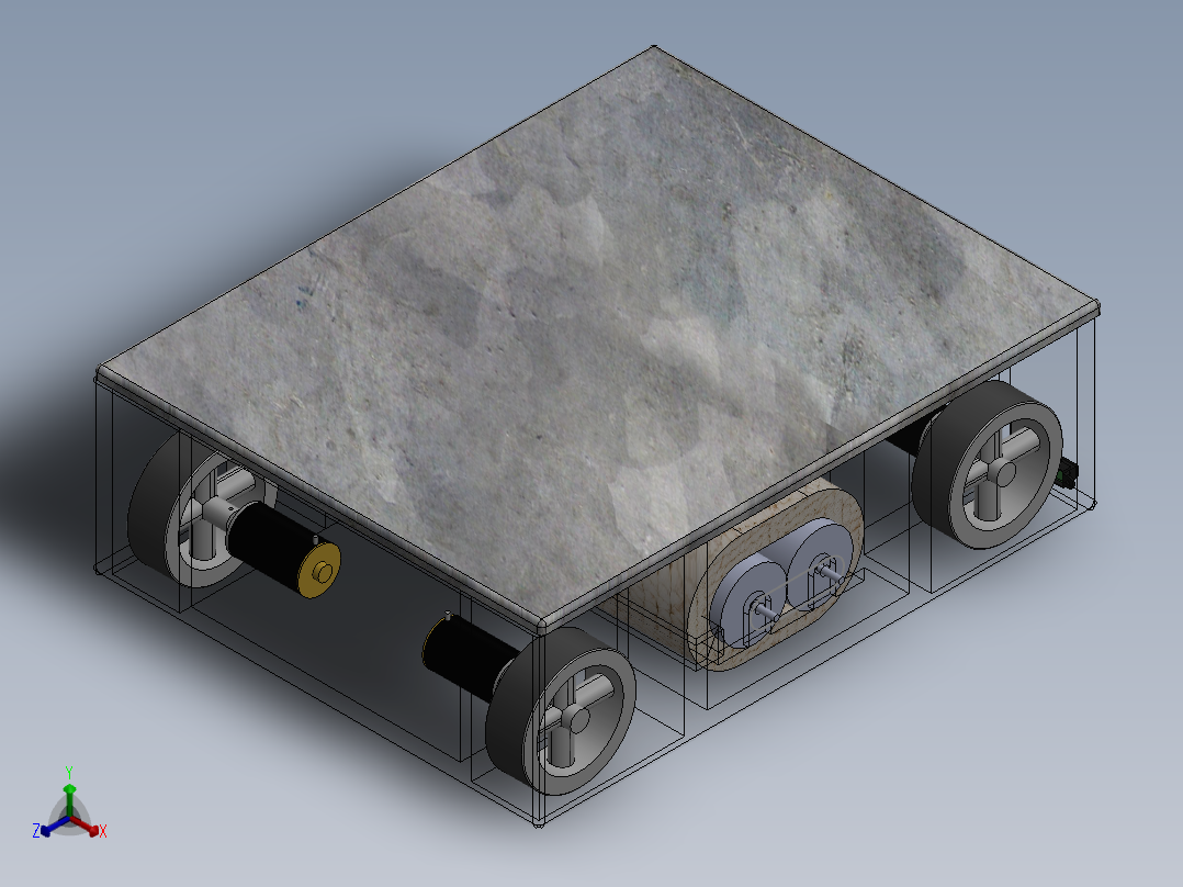 自动地板清洁机正等轴测图