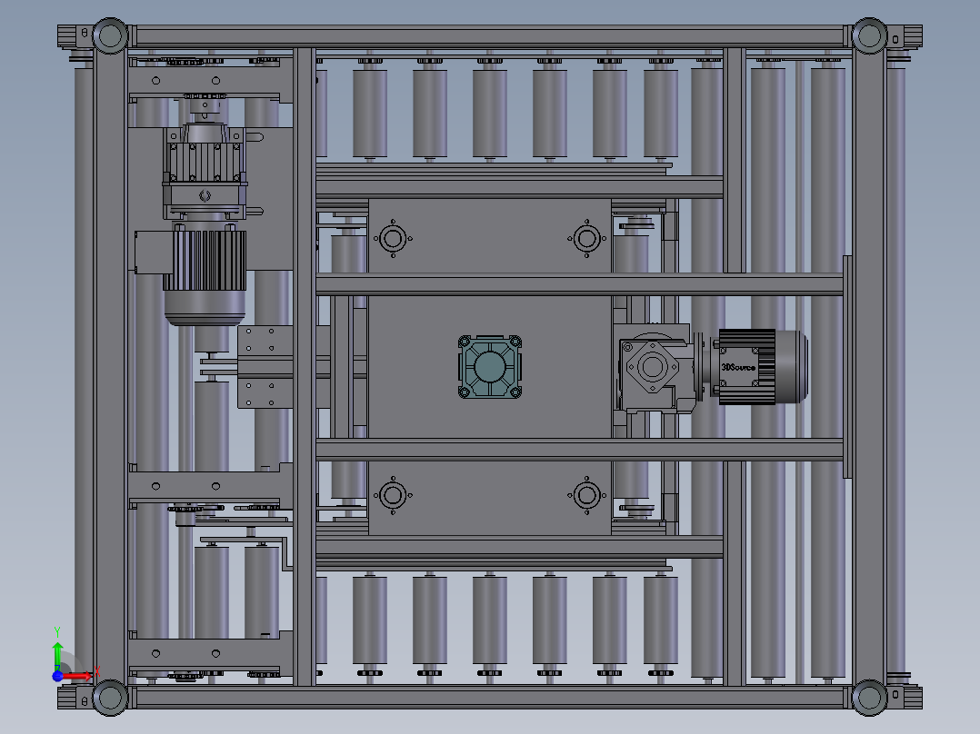E031 自动顶升选装滚筒输送线前视图