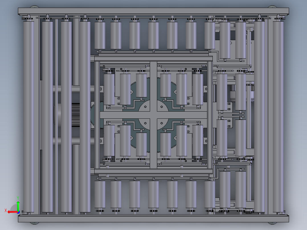 E031 自动顶升选装滚筒输送线后视图