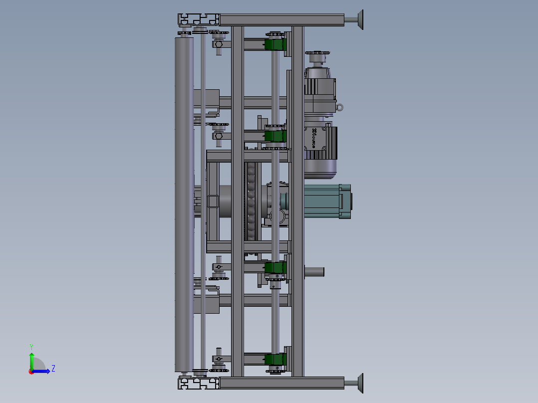 E031 自动顶升选装滚筒输送线左视图