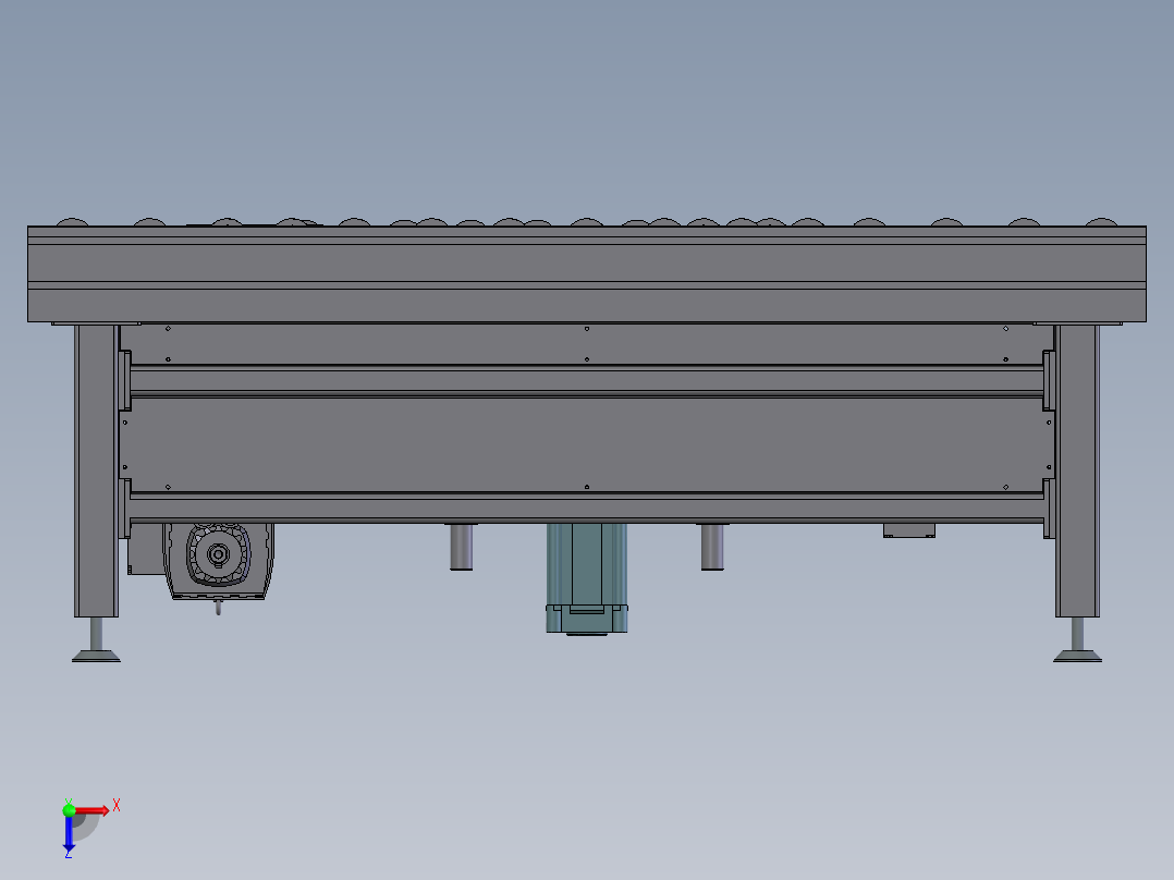 E031 自动顶升选装滚筒输送线俯视图