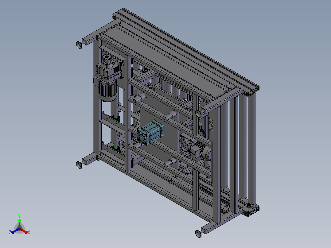 E031 自动顶升选装滚筒输送线正等轴测图
