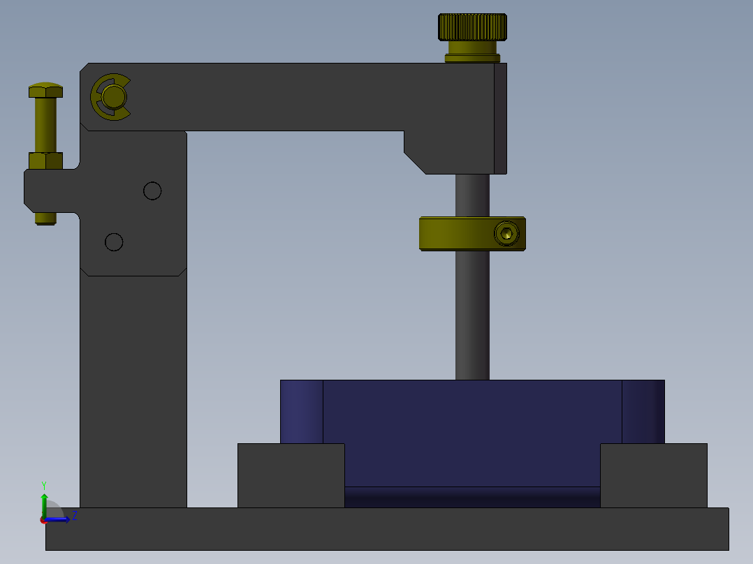 把手式孔位置检查夹具左视图