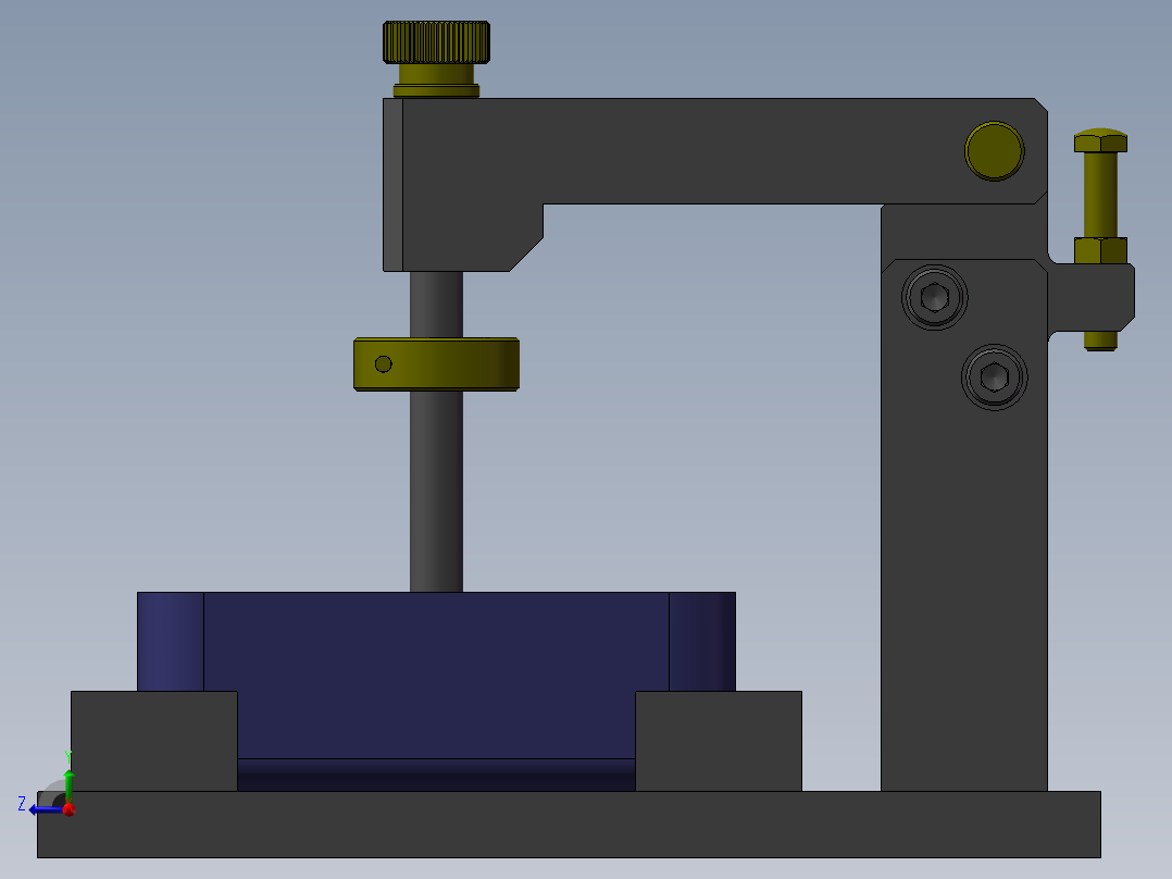 把手式孔位置检查夹具右视图
