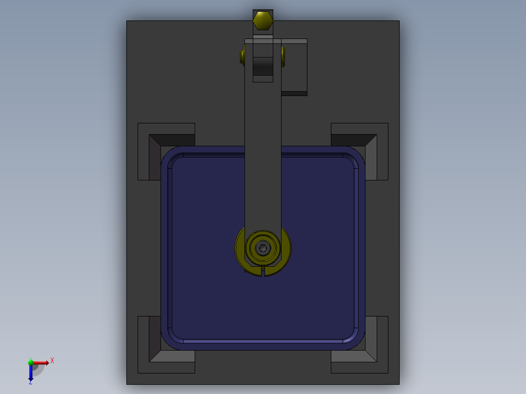 把手式孔位置检查夹具俯视图