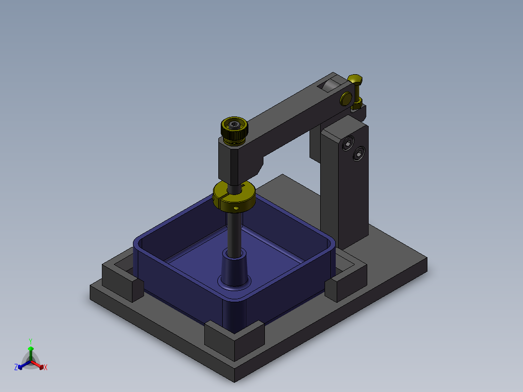 把手式孔位置检查夹具正等轴测图