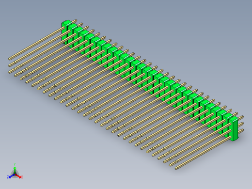 彩色公头100mil（2.54mm）系列-DS1021_green_3x30p_100mil_Type43_rev1.0