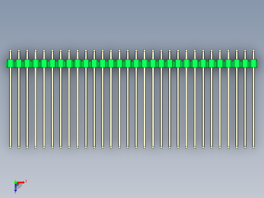 彩色公头100mil（2.54mm）系列-DS1021_green_3x30p_100mil_Type43_rev1.0俯视缩略图