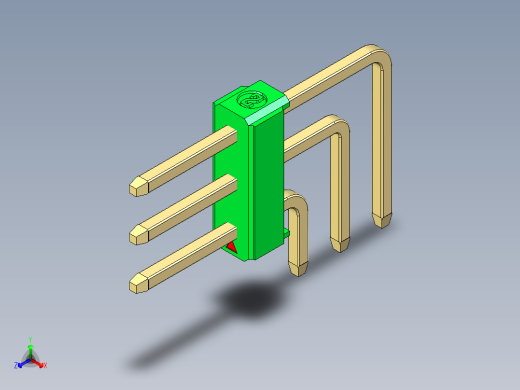 彩色公排针 100mil 2.54mm 系列-DS1022_green_3x01p_100mil_TypeD_rev1.0