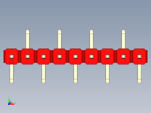 彩色公排针 100mil 2.54mm 系列-DS1022_red_09p_100mil_Type_SMT_R2_rev1.0前视缩略图