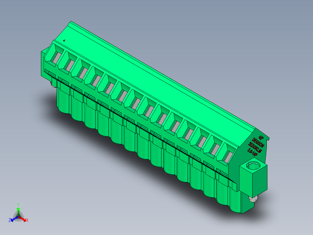 DEGSON 2EDG（M） 系列 5.0mm 螺丝锁紧可插拔接线端子组-2EDGKLM-5.0-14P-14-00AH主视图