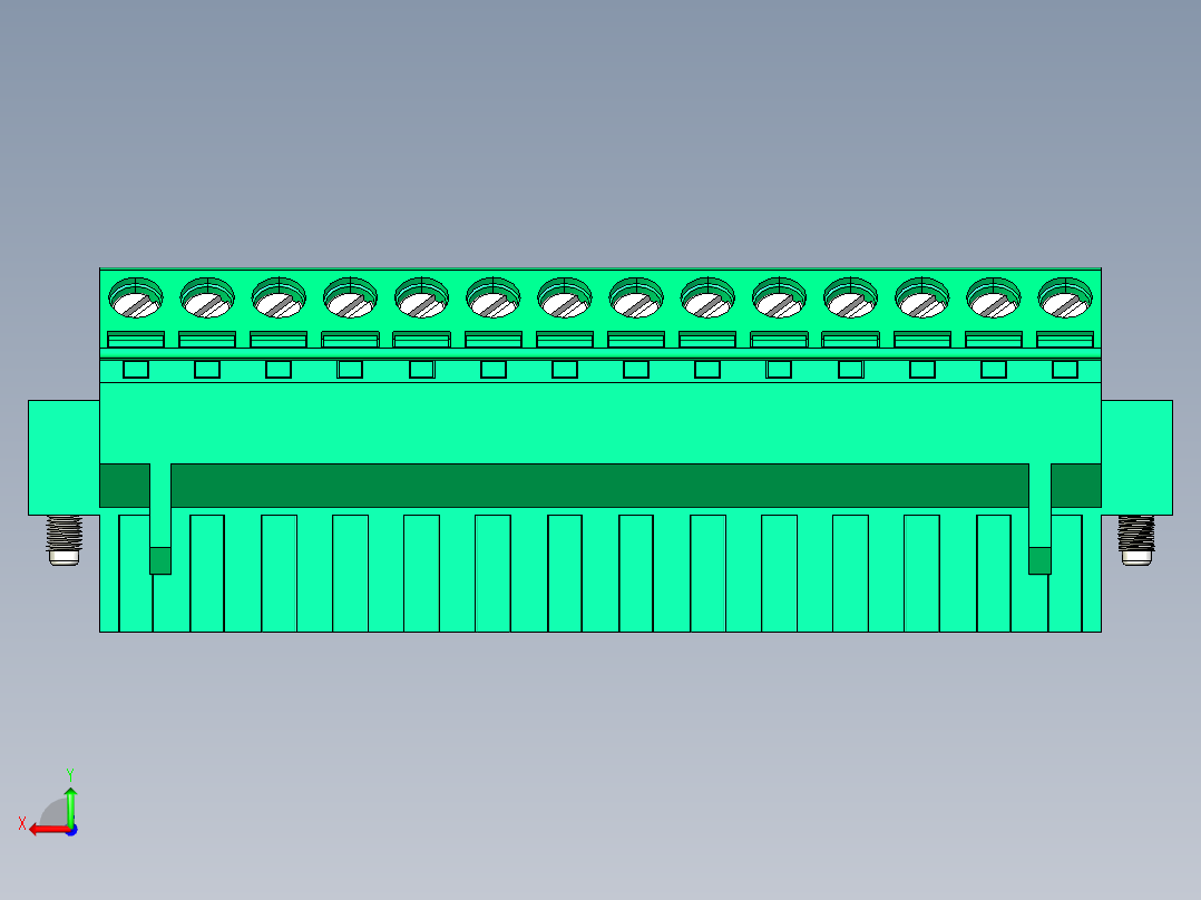 DEGSON 2EDG（M） 系列 5.0mm 螺丝锁紧可插拔接线端子组-2EDGKLM-5.0-14P-14-00AH后视图