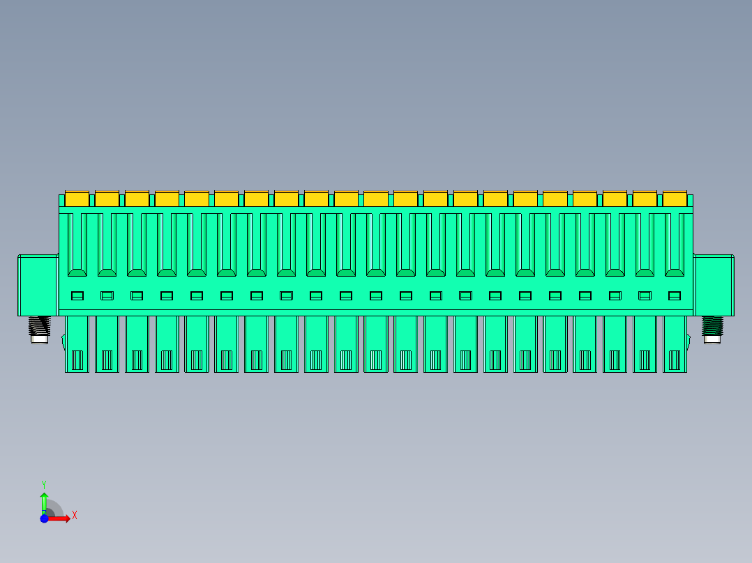 DEGSON 15EDG（公头） 3.5mm 螺钉锁紧，插拔式接线端子 FullPack-15EDGKDM-3.5-21P-14-00AH前视图