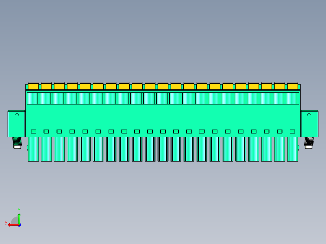 DEGSON 15EDG（公头） 3.5mm 螺钉锁紧，插拔式接线端子 FullPack-15EDGKDM-3.5-21P-14-00AH后视图