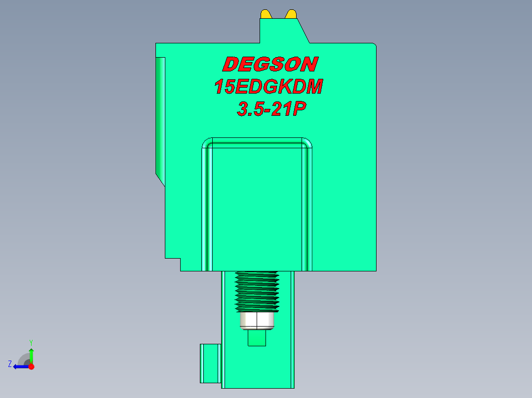 DEGSON 15EDG（公头） 3.5mm 螺钉锁紧，插拔式接线端子 FullPack-15EDGKDM-3.5-21P-14-00AH右视图