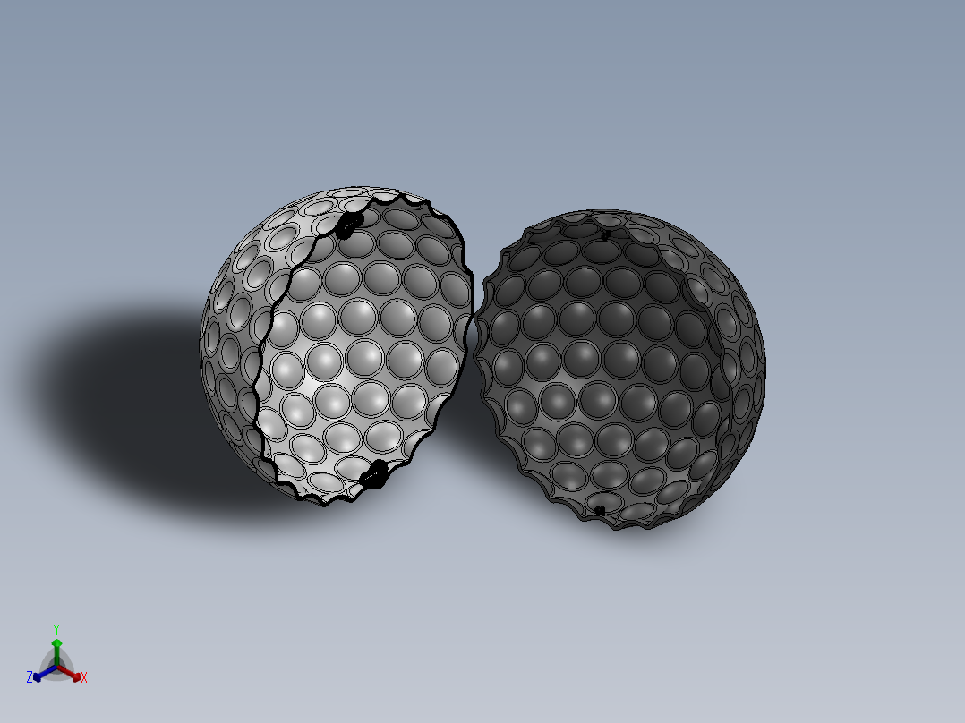 高尔夫球5正等轴测图