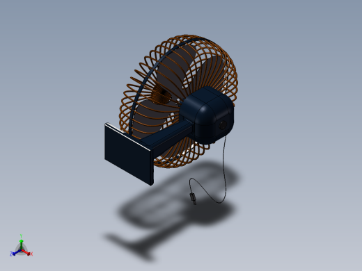 带电线的风扇正等轴测缩略图