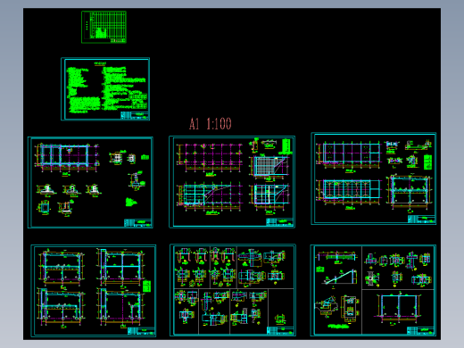 某售楼部钢结构cad施工设计图纸