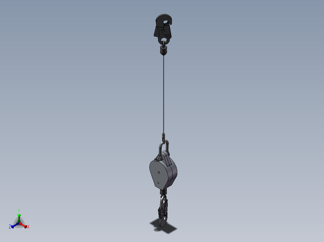 防坠器模型SW正等轴测图