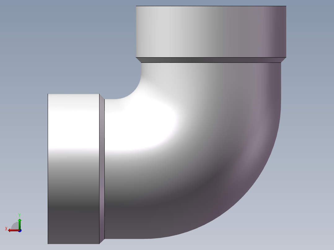 弯头-90°等径 DN8后视图