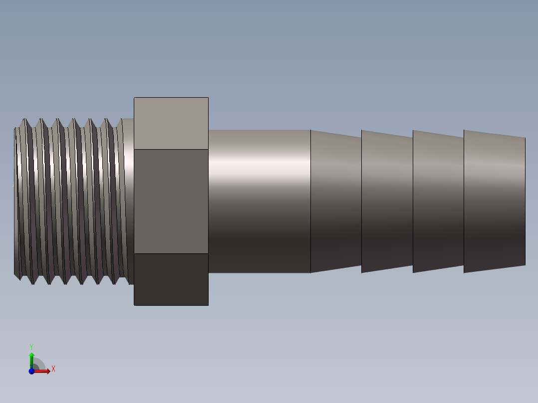 水管接头-有边 [DN10X14]前视图
