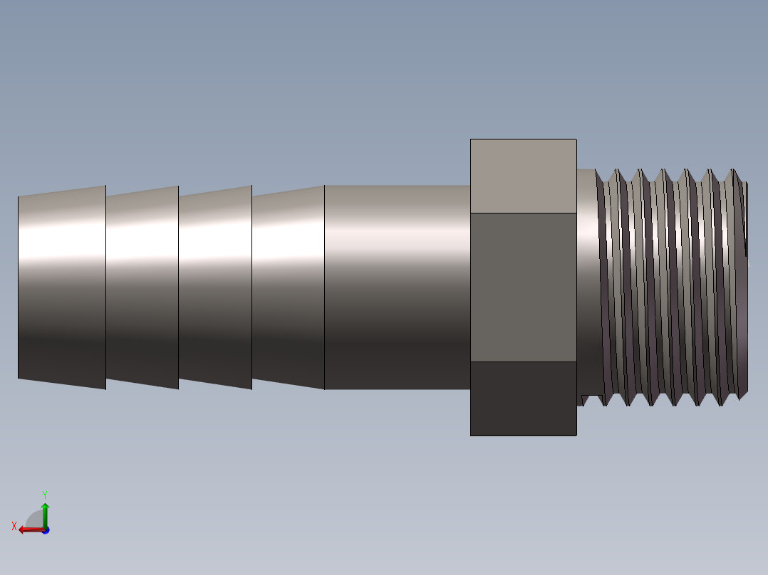 水管接头-有边 [DN10X14]后视图