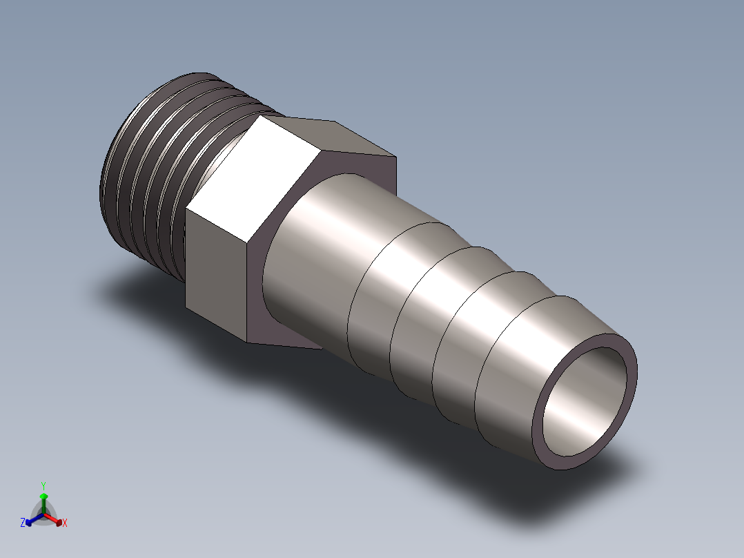 水管接头-有边 [DN10X14]正等轴测图