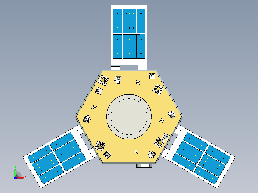 地球观测卫星3D前视图