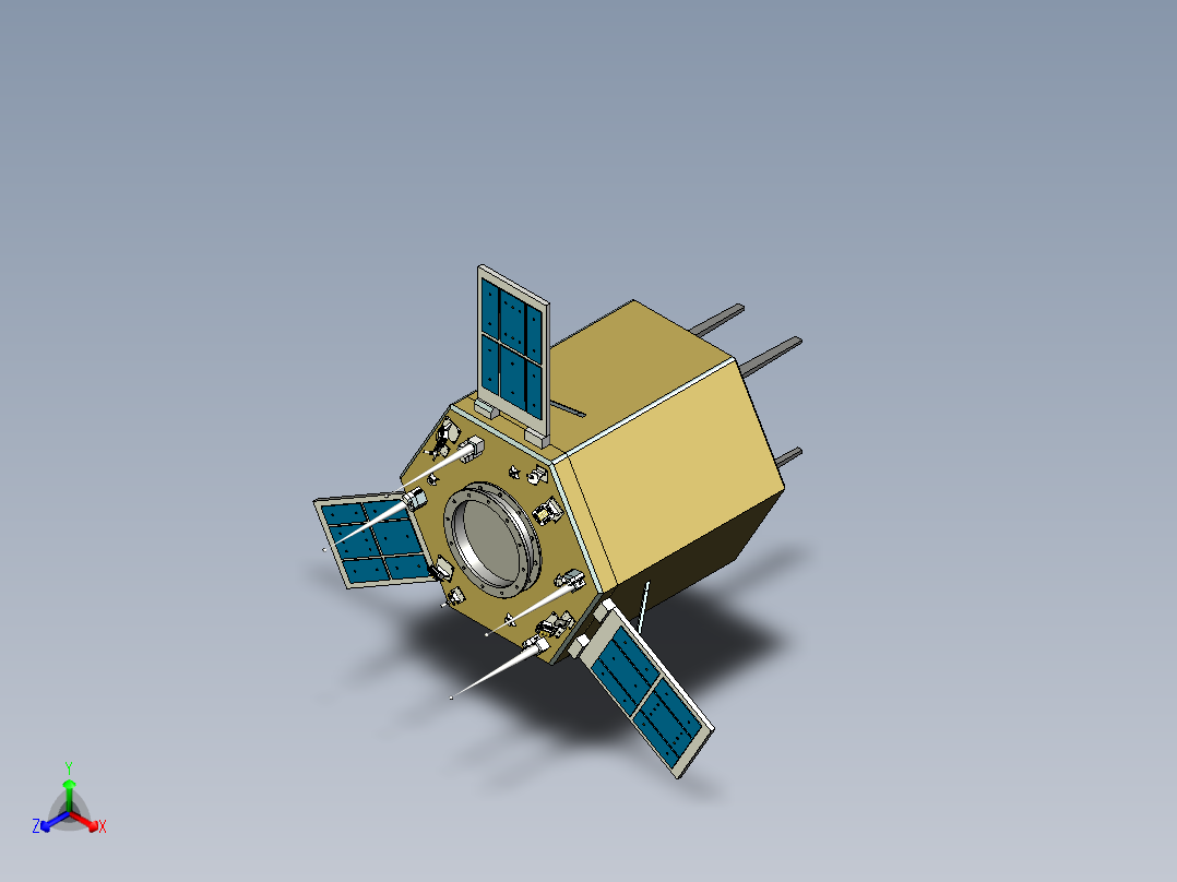 地球观测卫星3D正等轴测图