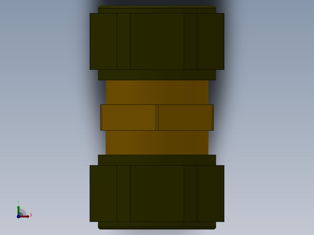 管件接头、螺纹接头、三通(60)前视图